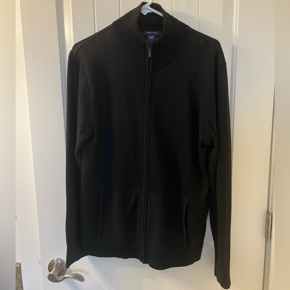 Mens zip up wool sweater size L